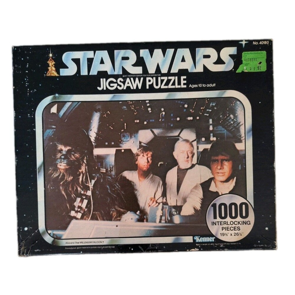 Vintage 1977 Star Wars 1000 Pc Jigsaw Puzzle 40180 Millennium Falcon Cockpit